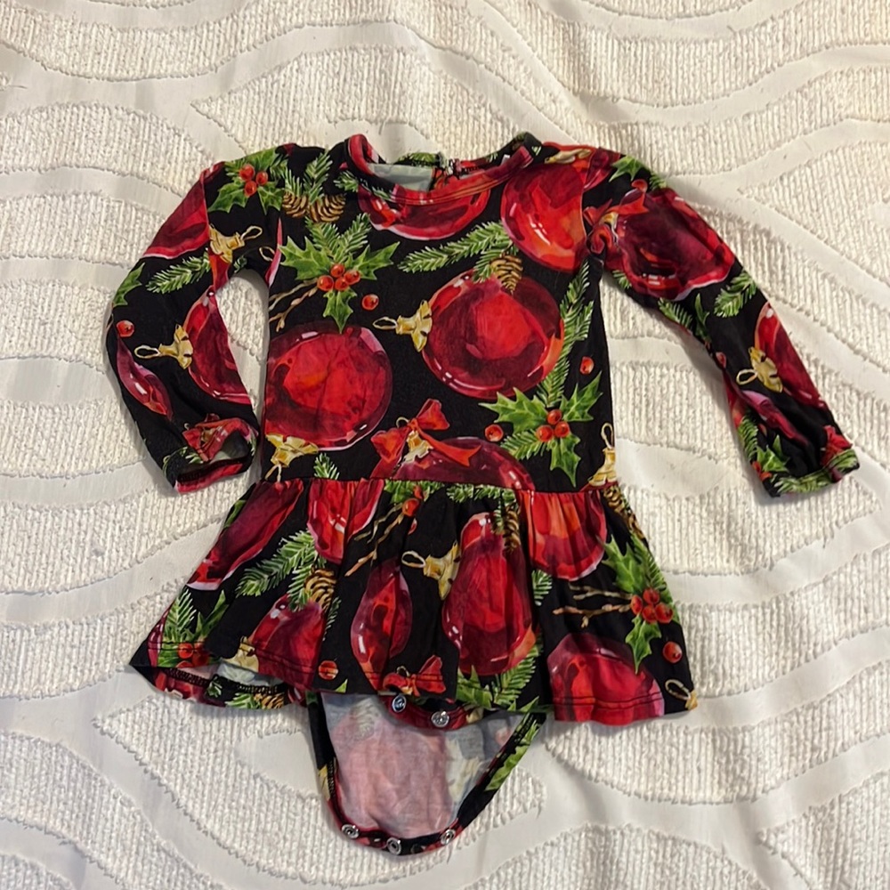Little bum bums Christmas ornament twirl onesie 12-18 month